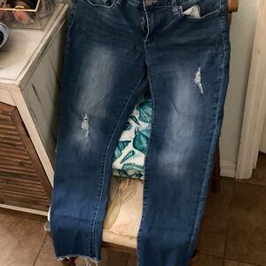 Women's Blue Distressed Jeans by KANCAN